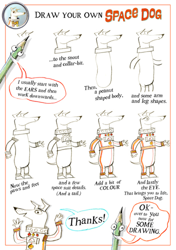 How to draw Space Dog